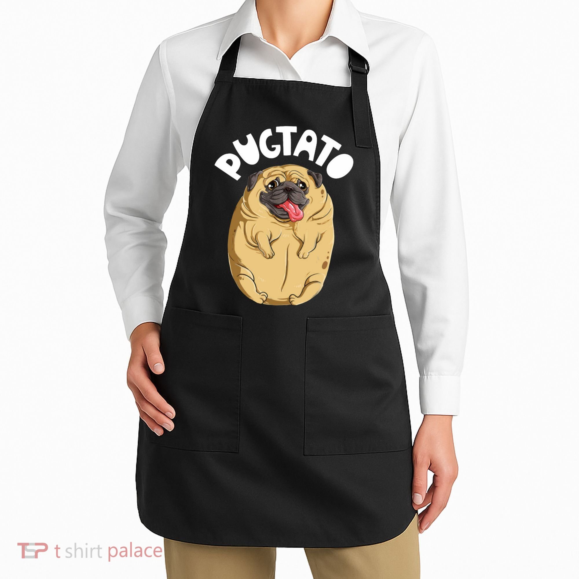 Pugtato Pug Potato Dog Lover Apron