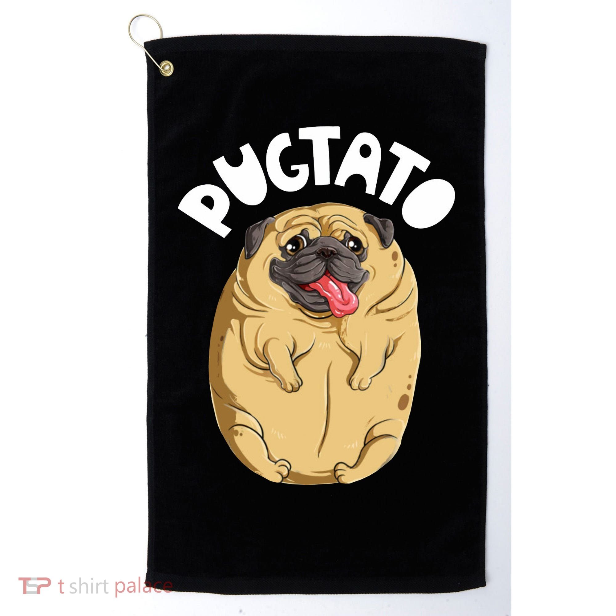 Pugtato Pug Potato Dog Lover Golf Towel