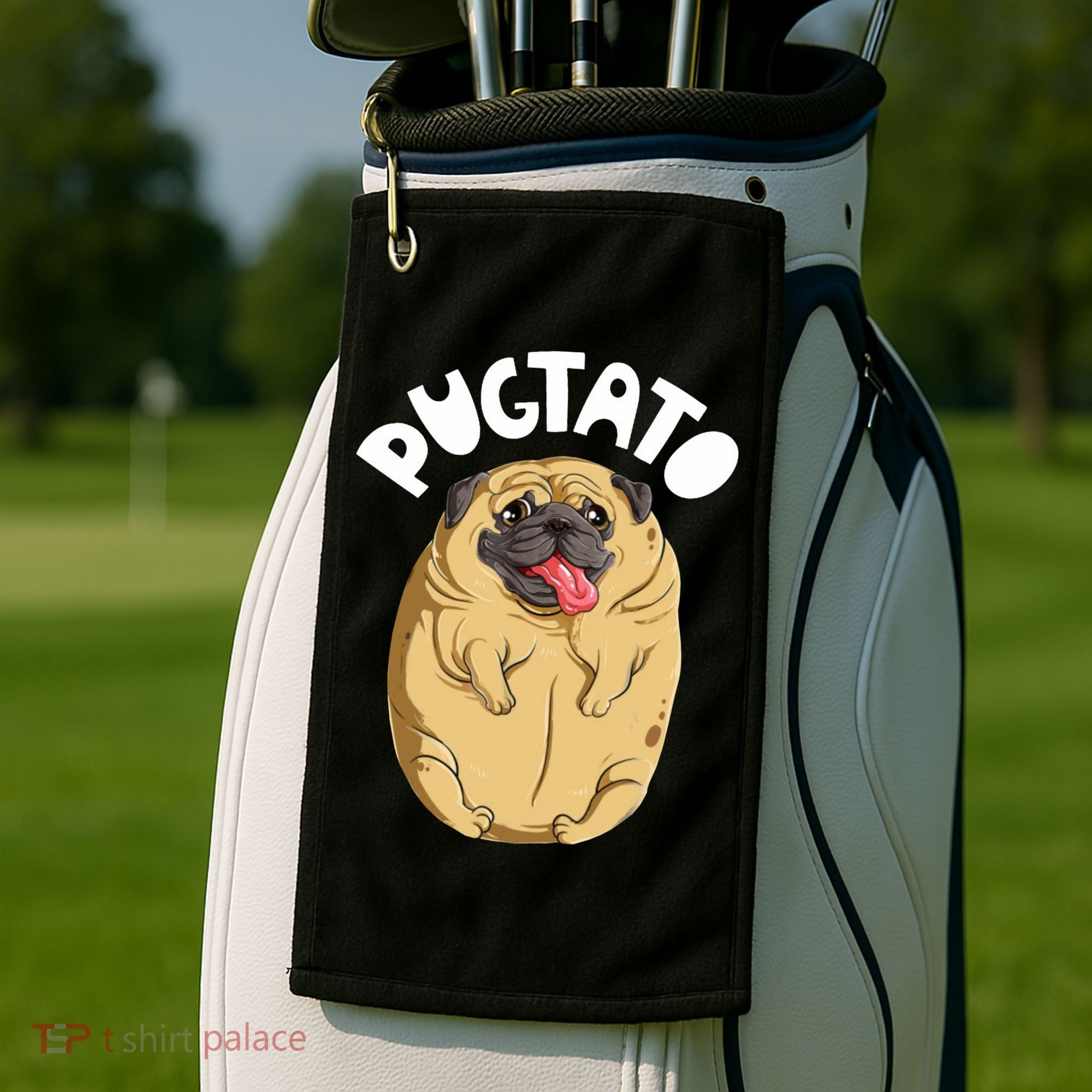 Pugtato Pug Potato Dog Lover Golf Towel