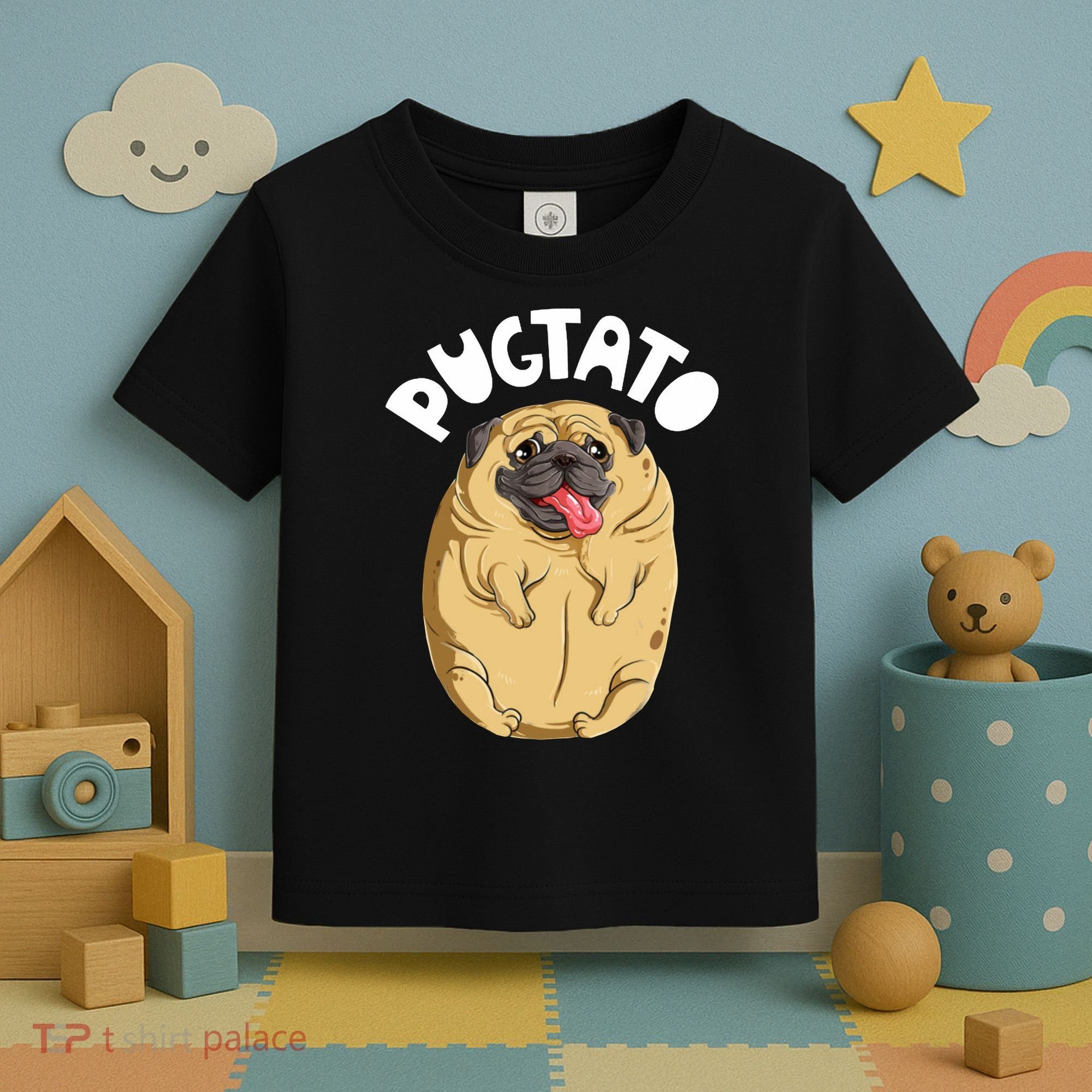 Pugtato Pug Potato Dog Lover Toddler T-Shirt