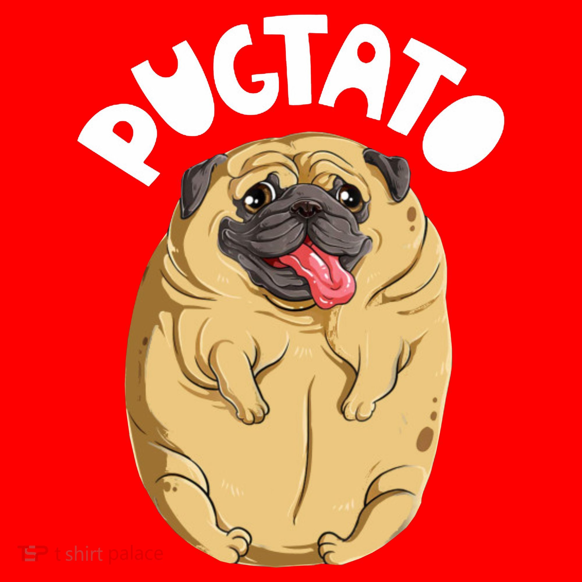 Pugtato Pug Potato Dog Lover Santa Hat