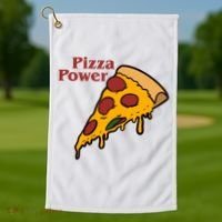 Pizza Power Golf Towel thumb 1