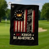 Patriotic Pro-Democracy Protest June 14 No Kings In America Golf Towel thumb 1