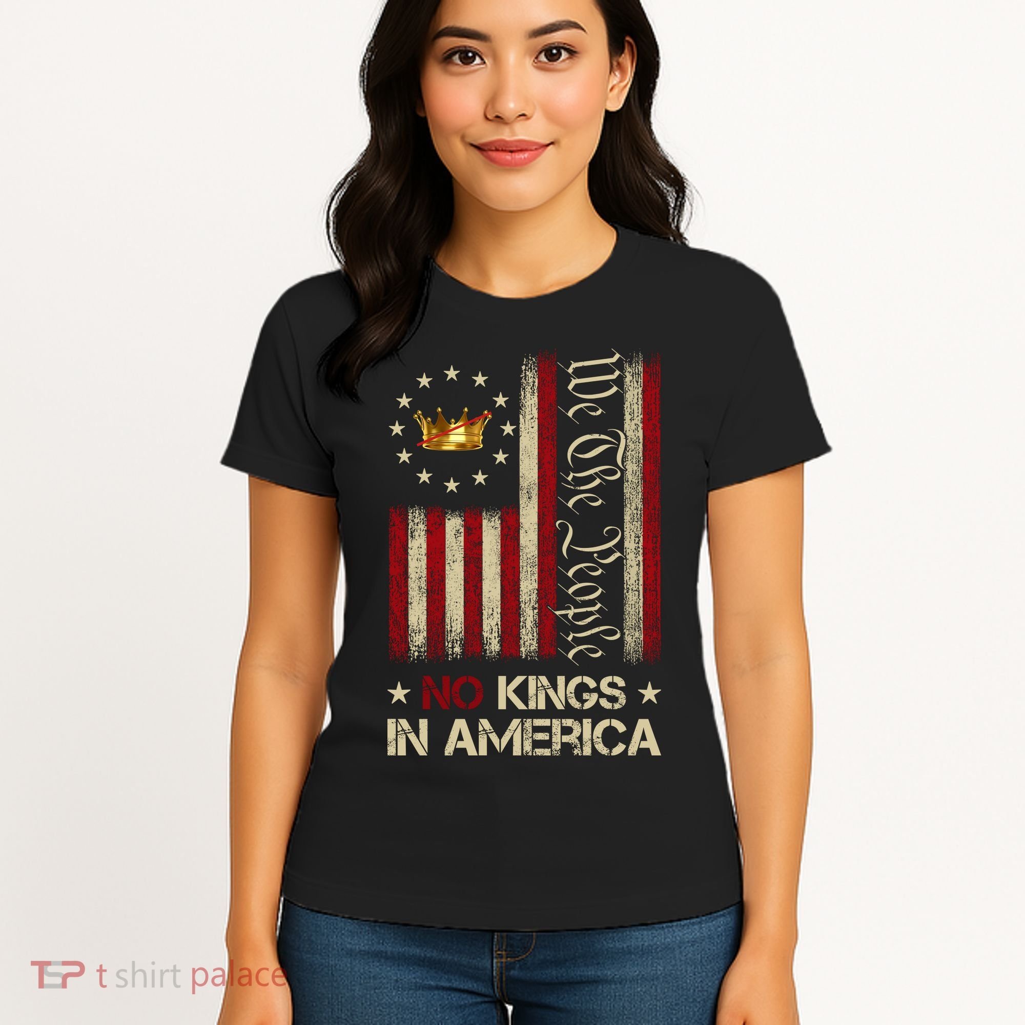 Patriotic Pro-Democracy Protest June 14 No Kings In America Women's T-Shirt