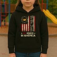 Patriotic Pro-Democracy Protest June 14 No Kings In America Kids Hoodie thumb 3