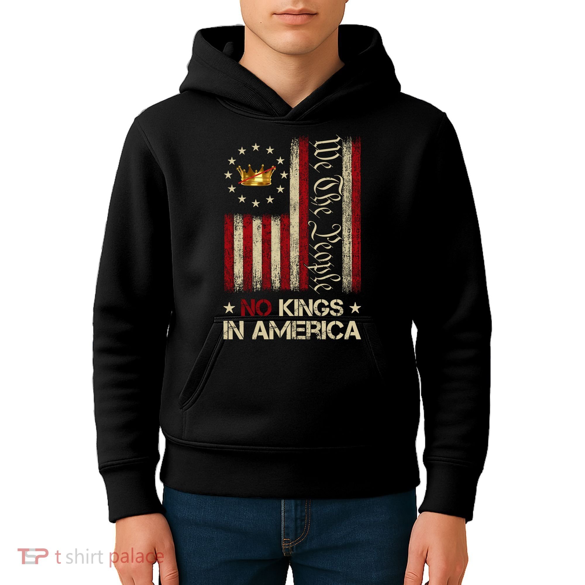 Patriotic Pro-Democracy Protest June 14 No Kings In America Kids Hoodie
