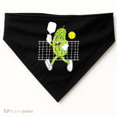 Pickle Playing Pickleball Funny Pickleball Paddleball USA-Made Doggie Bandana