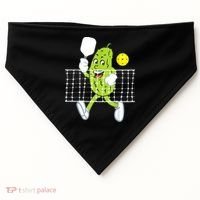 Pickle Playing Pickleball Funny Pickleball Paddleball USA-Made Doggie Bandana thumb 0