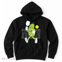 Pickle Playing Pickleball Funny Pickleball Paddleball Hoodie thumb 0