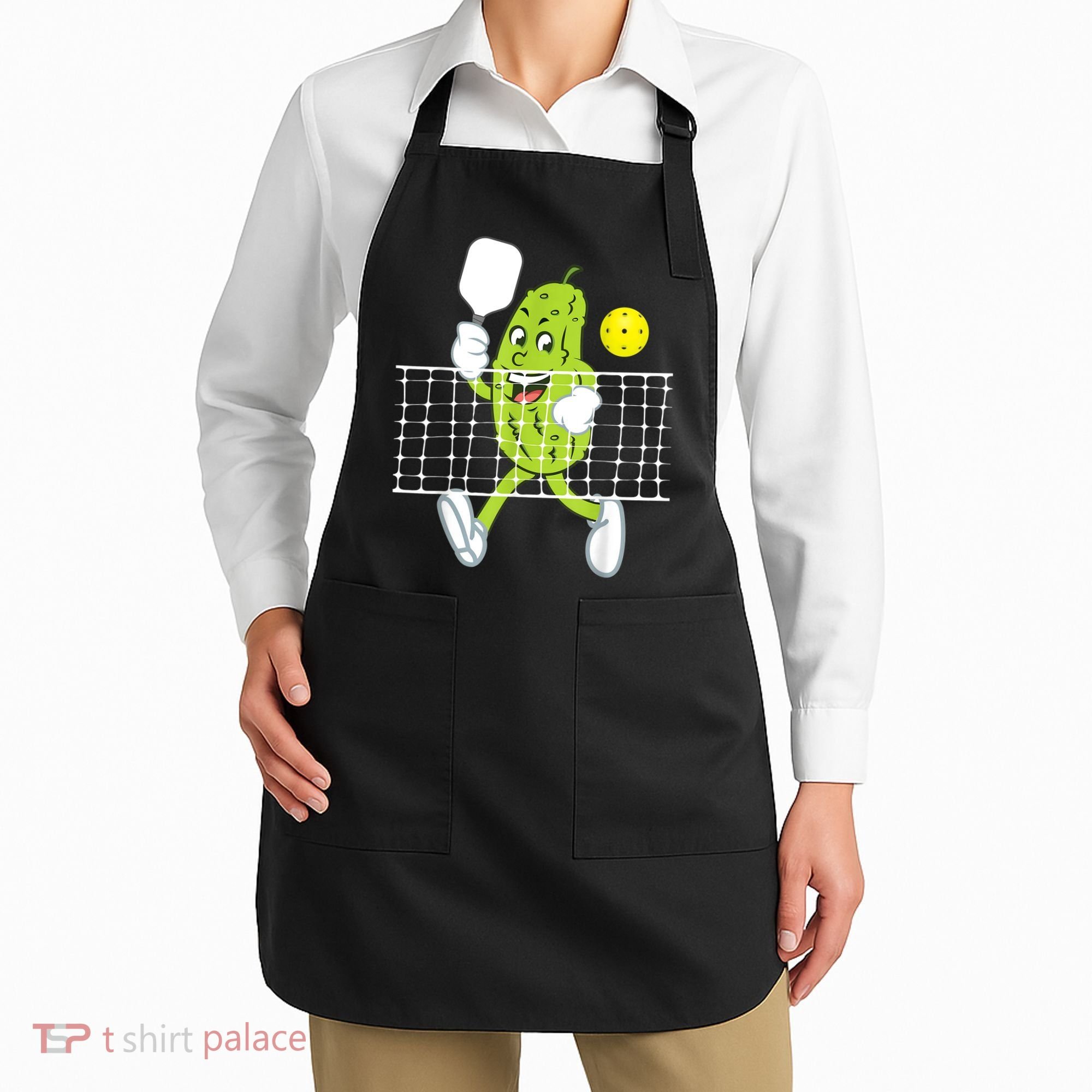 Pickle Playing Pickleball Funny Pickleball Paddleball Apron