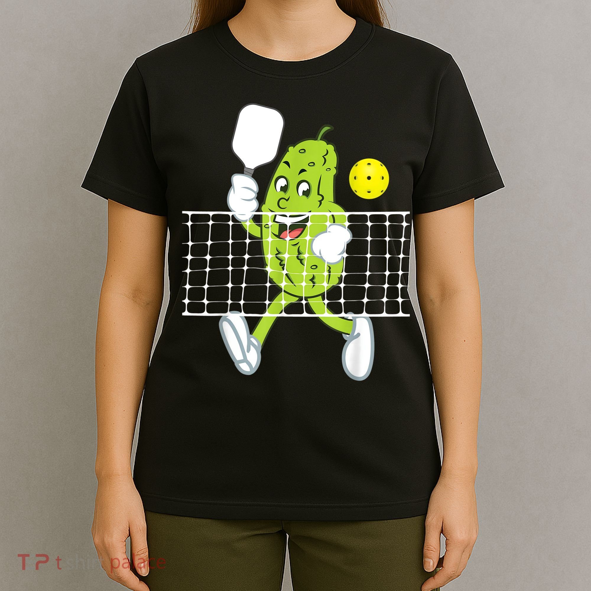Pickle Playing Pickleball Funny Pickleball Paddleball T-Shirt