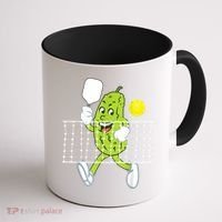 Pickle Playing Pickleball Funny Pickleball Paddleball Coffee Mug thumb 1