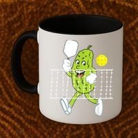 Pickle Playing Pickleball Funny Pickleball Paddleball Coffee Mug thumb 2