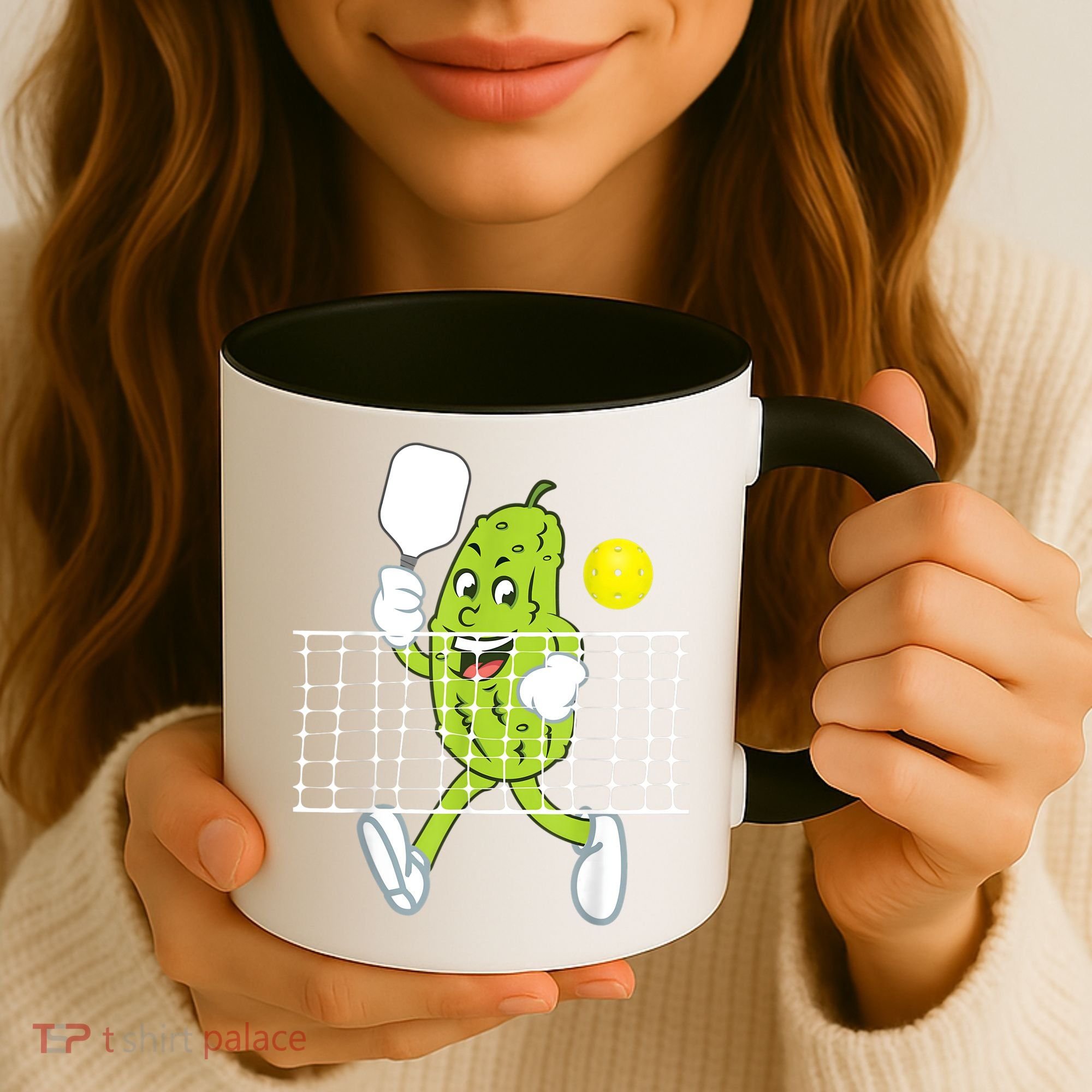 Pickle Playing Pickleball Funny Pickleball Paddleball Coffee Mug