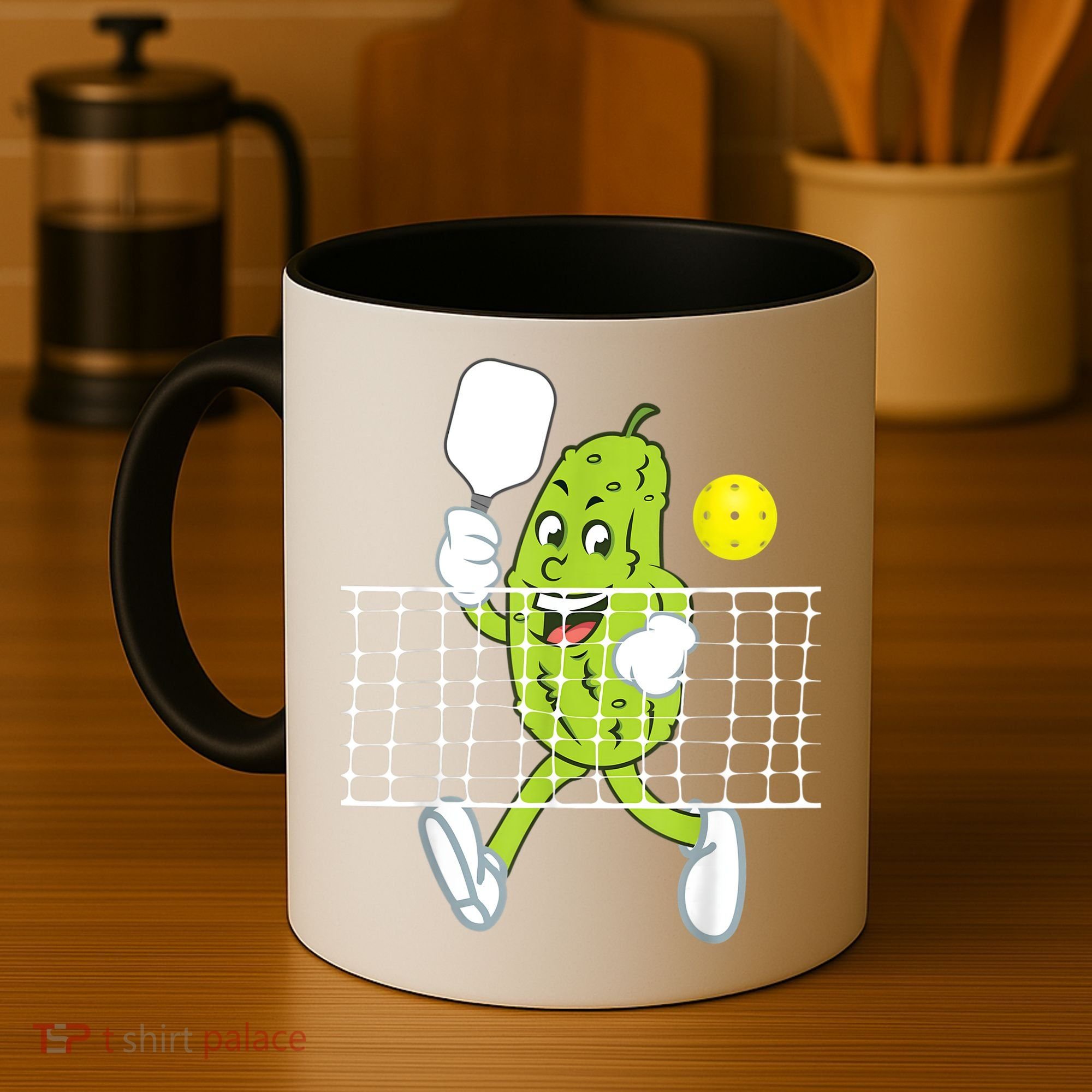 Pickle Playing Pickleball Funny Pickleball Paddleball Coffee Mug