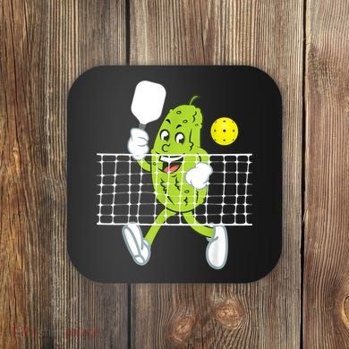 Pickle Playing Pickleball Funny Pickleball Paddleball Coaster