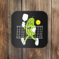 Pickle Playing Pickleball Funny Pickleball Paddleball Coaster thumb 0