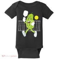 Pickle Playing Pickleball Funny Pickleball Paddleball Baby Bodysuit thumb 0