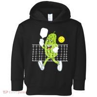 Pickle Playing Pickleball Funny Pickleball Paddleball Toddler Hoodie thumb 0