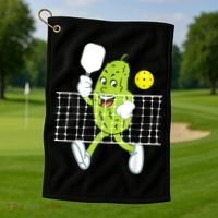 Pickle Playing Pickleball Funny Pickleball Paddleball Golf Towel thumb 1