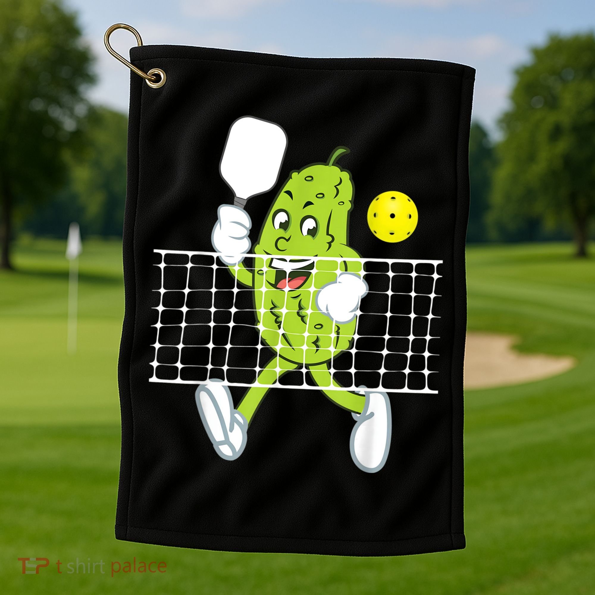 Pickle Playing Pickleball Funny Pickleball Paddleball Golf Towel