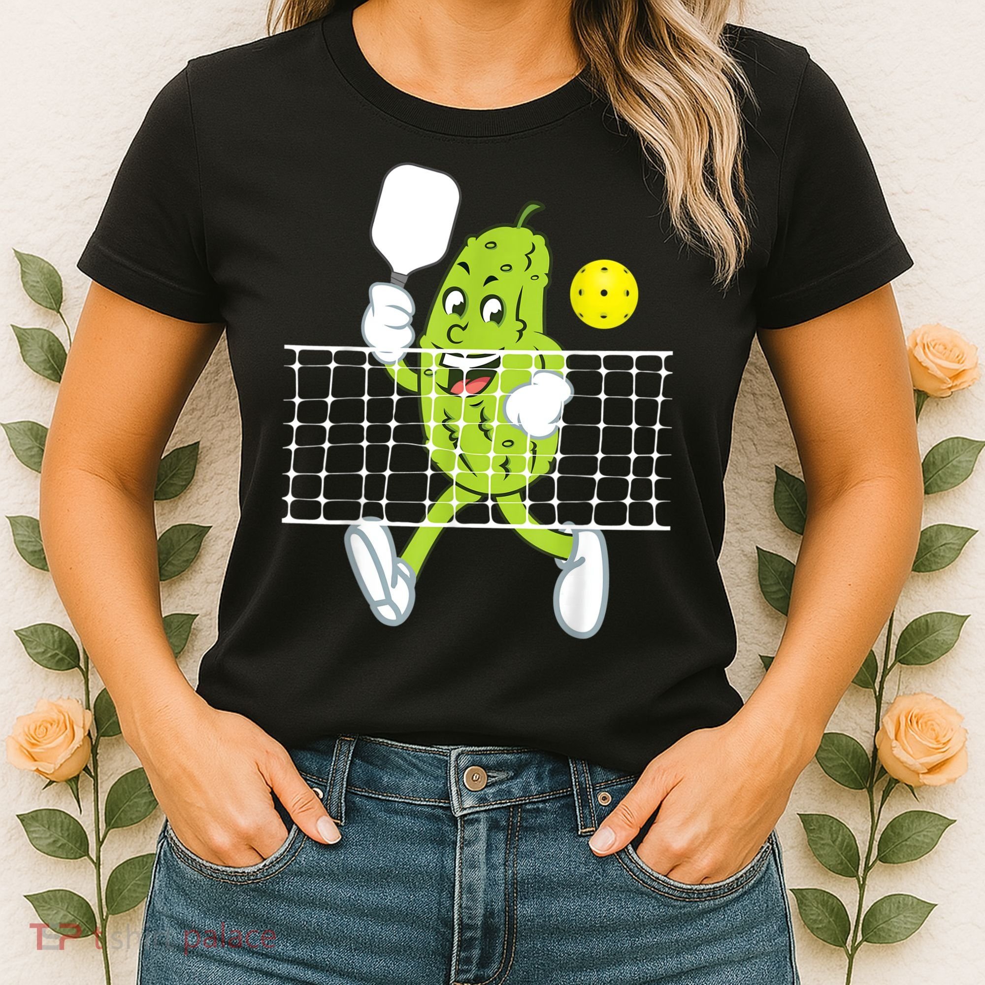 Pickle Playing Pickleball Funny Pickleball Paddleball Women's T-Shirt