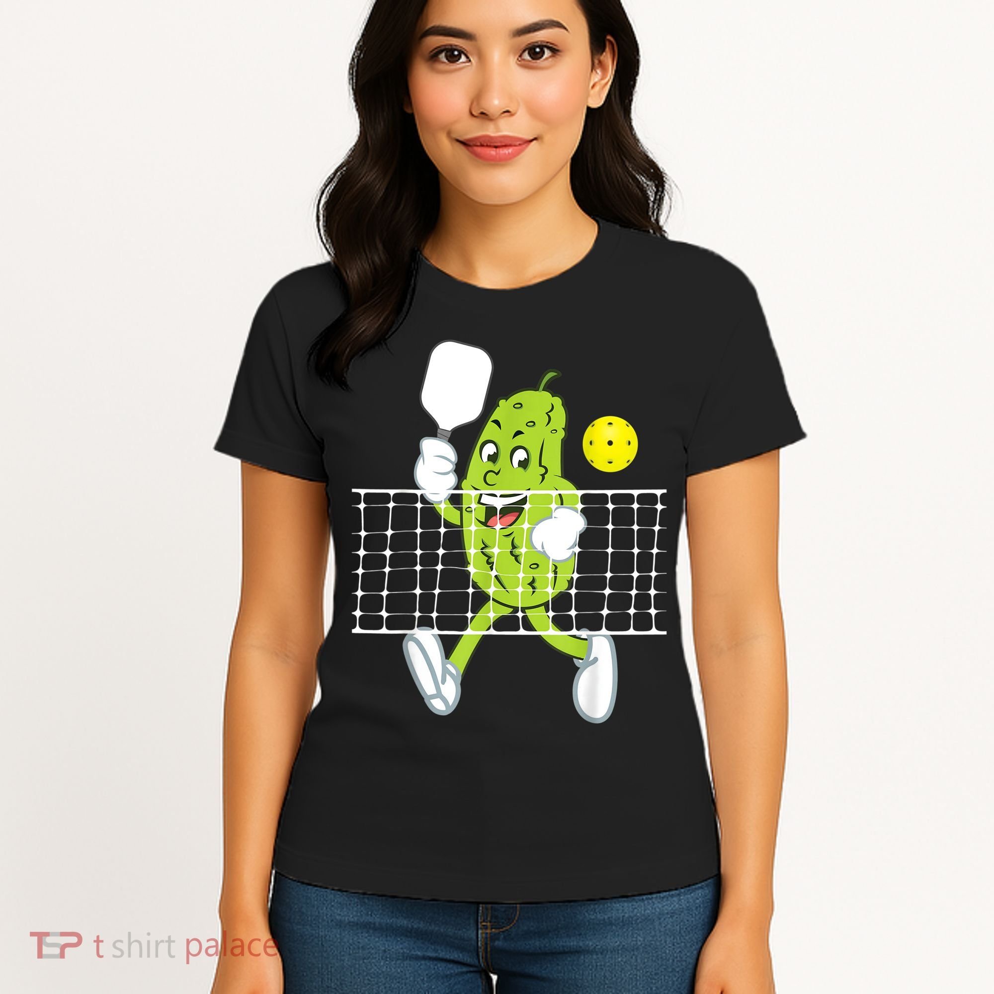 Pickle Playing Pickleball Funny Pickleball Paddleball Women's T-Shirt