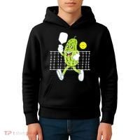 Pickle Playing Pickleball Funny Pickleball Paddleball Kids Hoodie thumb 4