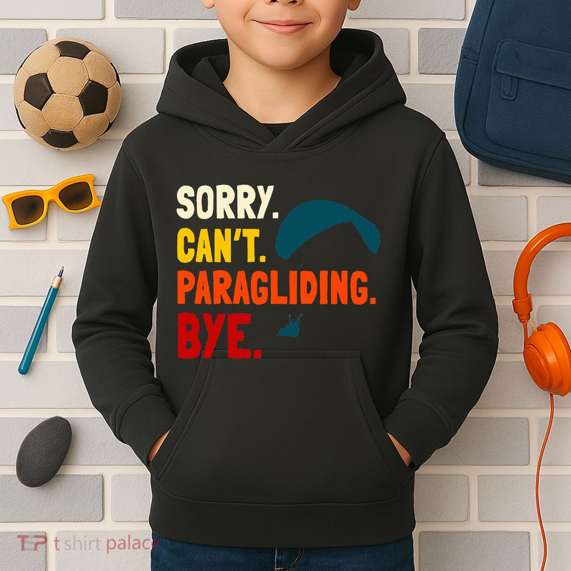 Paragliding Parachute Paragliders Paramotor Skydiving Kids Hoodie