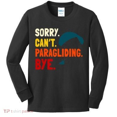 Paragliding Parachute Paragliders Paramotor Skydiving Kids Long Sleeve Shirt