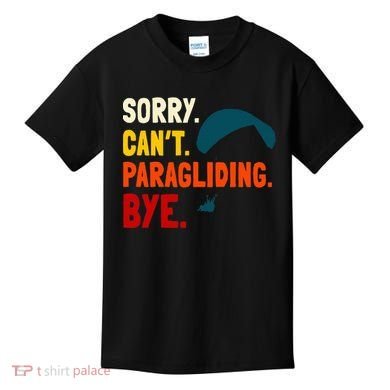 Paragliding Parachute Paragliders Paramotor Skydiving Kids T-Shirt