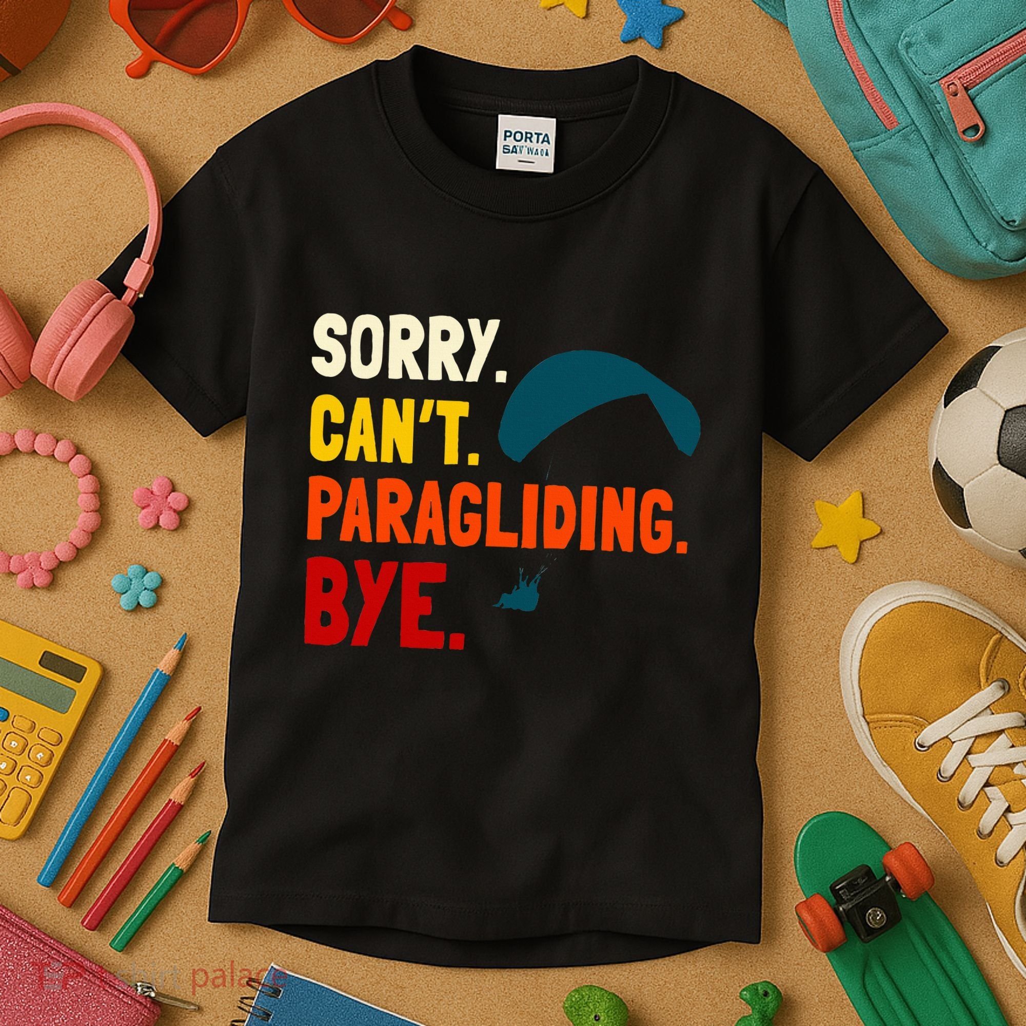 Paragliding Parachute Paragliders Paramotor Skydiving Kids T-Shirt