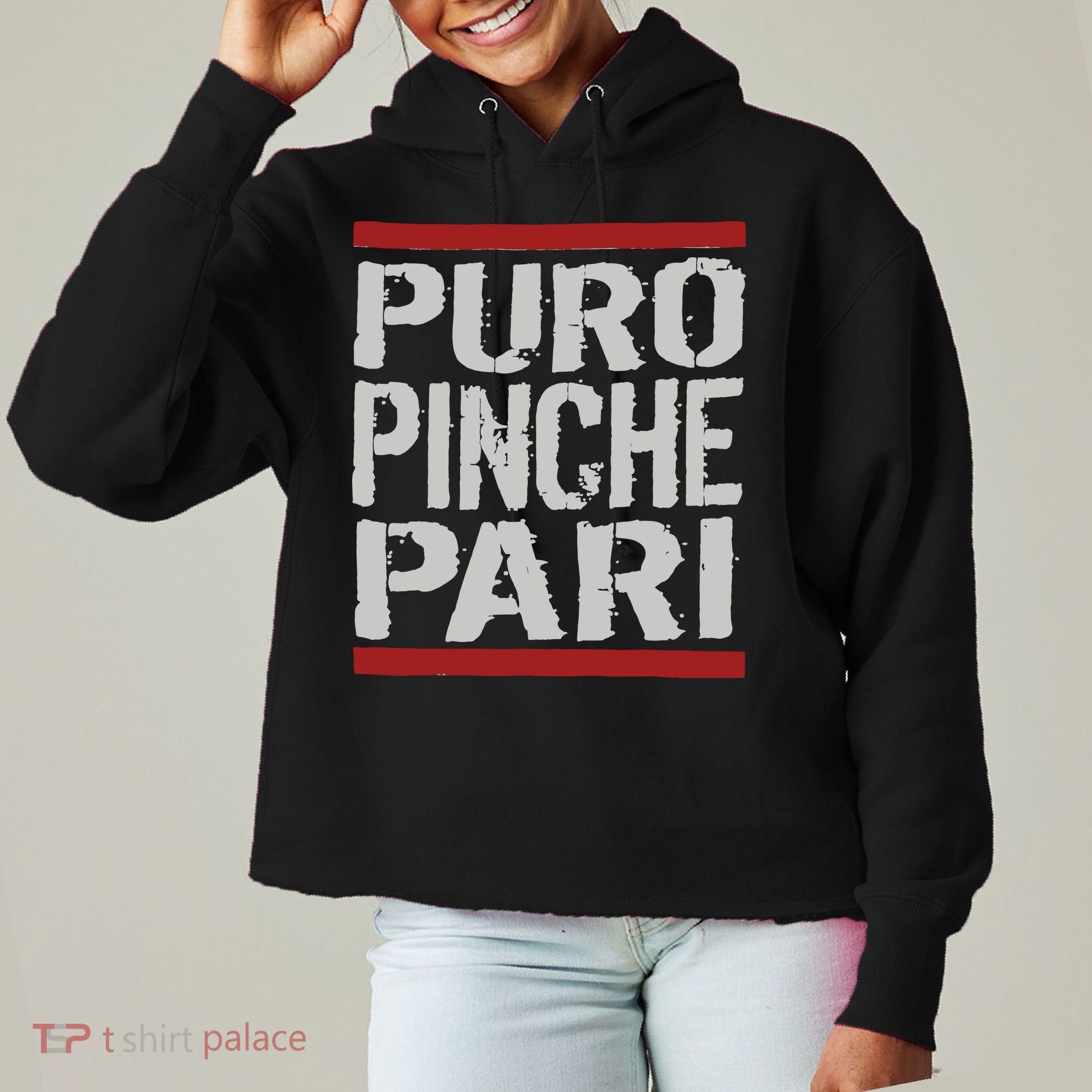 Puro Pinche Pari Funny Ladies Heavyweight Boxy Pullover Hoodie