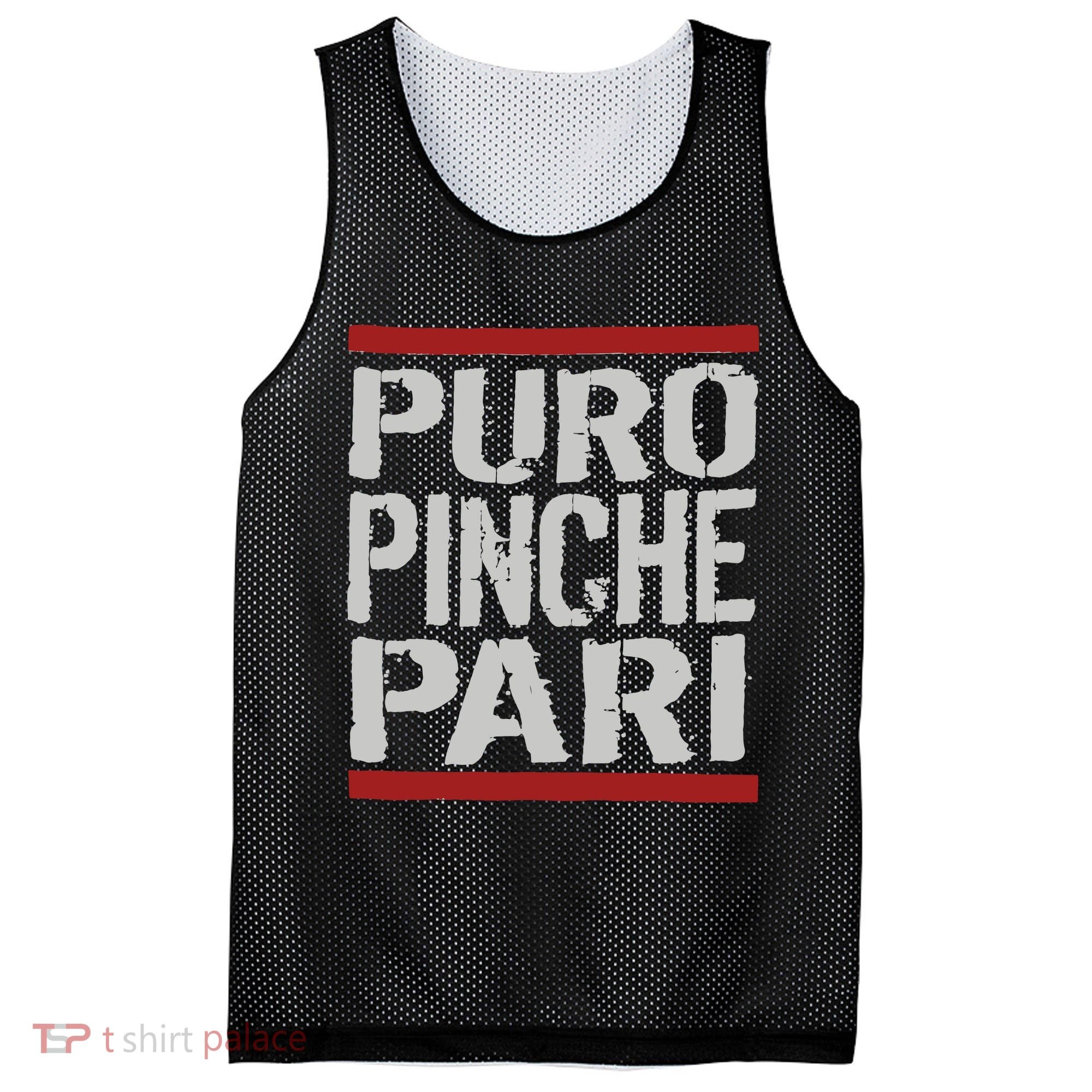 Puro Pinche Pari Funny Mesh Reversible Basketball Jersey Tank