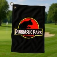Purrasic Park Golf Towel thumb 1