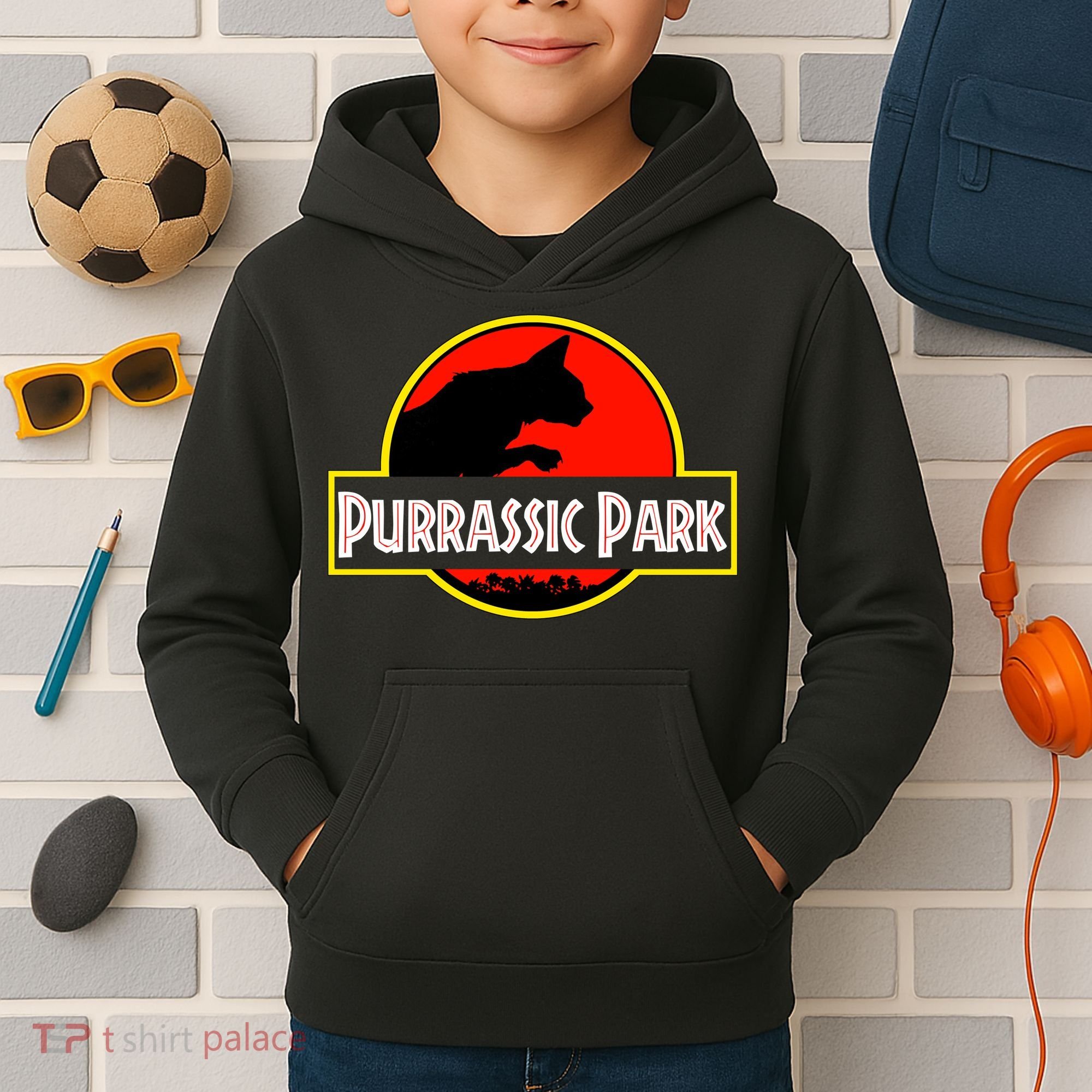 Purrasic Park Kids Hoodie