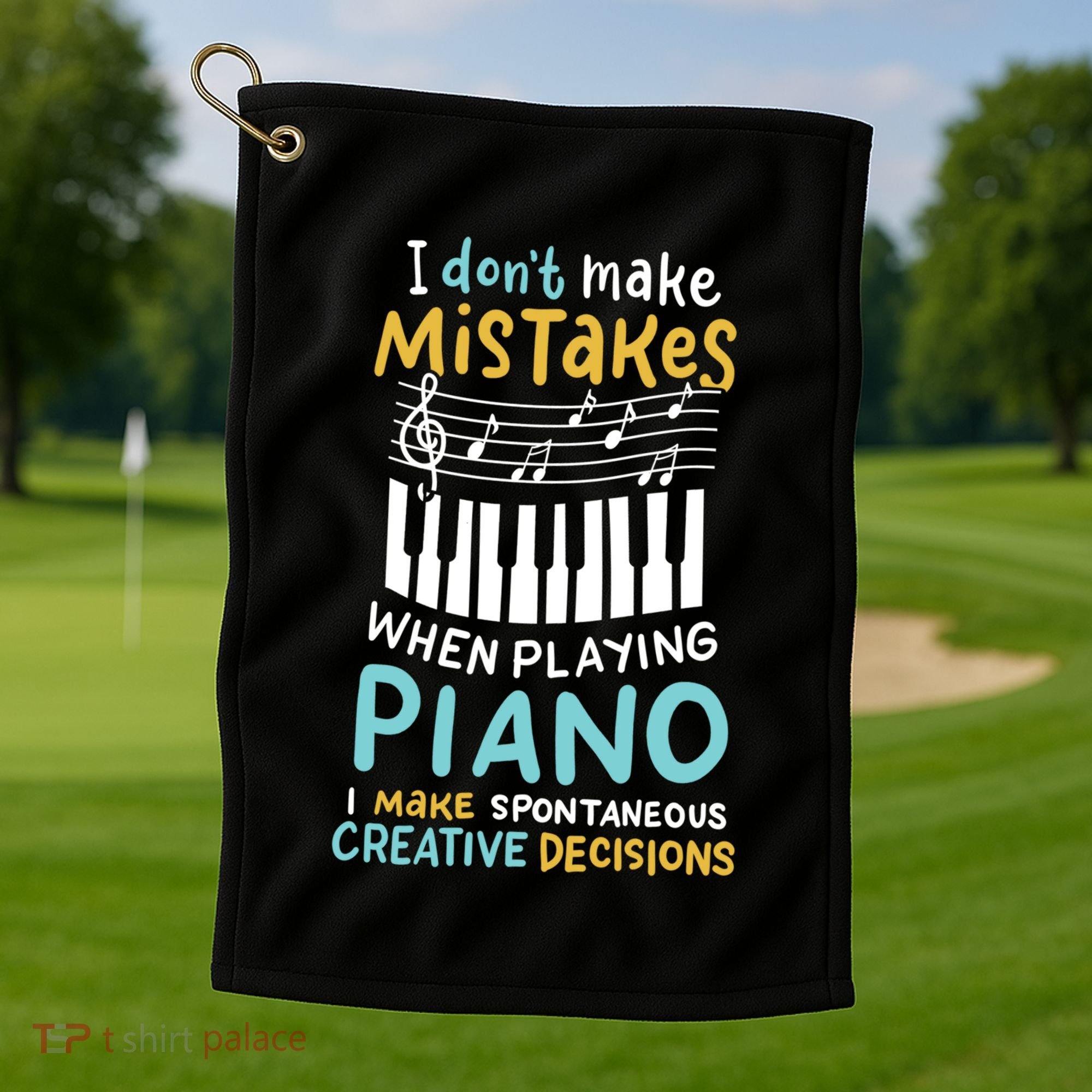 Piano Player Pianist Music Keyboard Gift Golf Towel