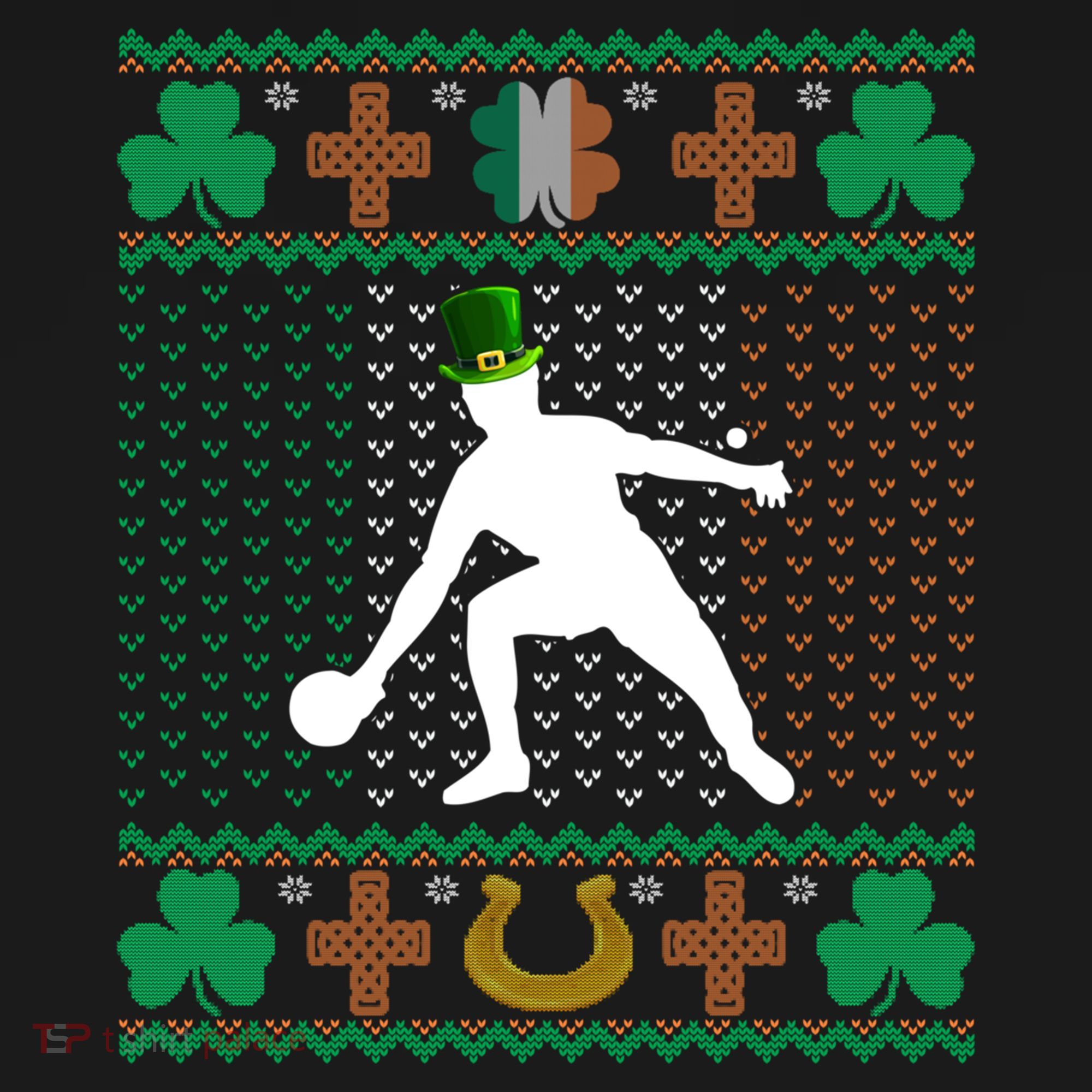 Ping Pong Player St Patrick's Day Ugly Holiday Table Tennis Meaningful Gift Pajama Set