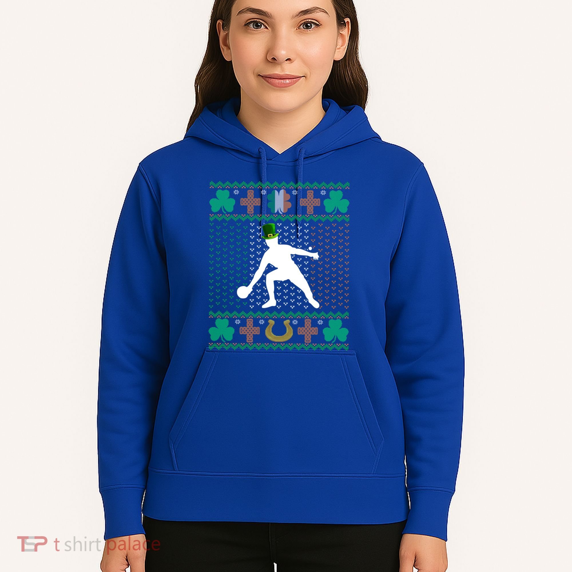 Ping Pong Player St Patrick's Day Ugly Holiday Table Tennis Meaningful Gift Hoodie