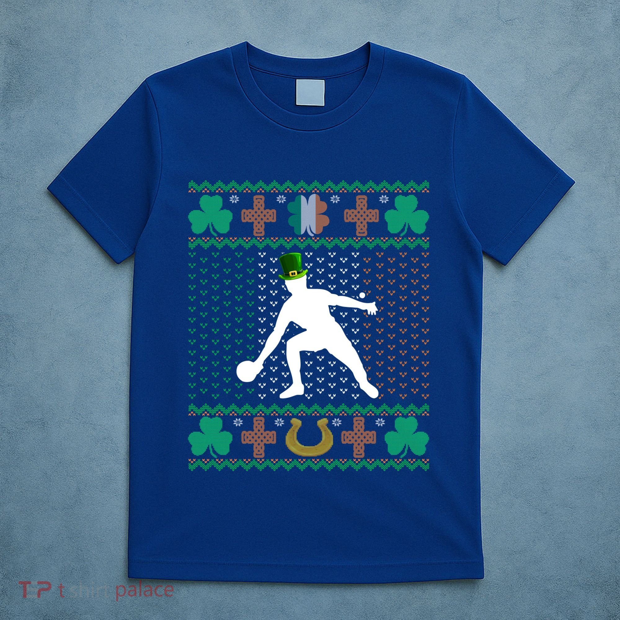 Ping Pong Player St Patrick's Day Ugly Holiday Table Tennis Meaningful Gift T-Shirt