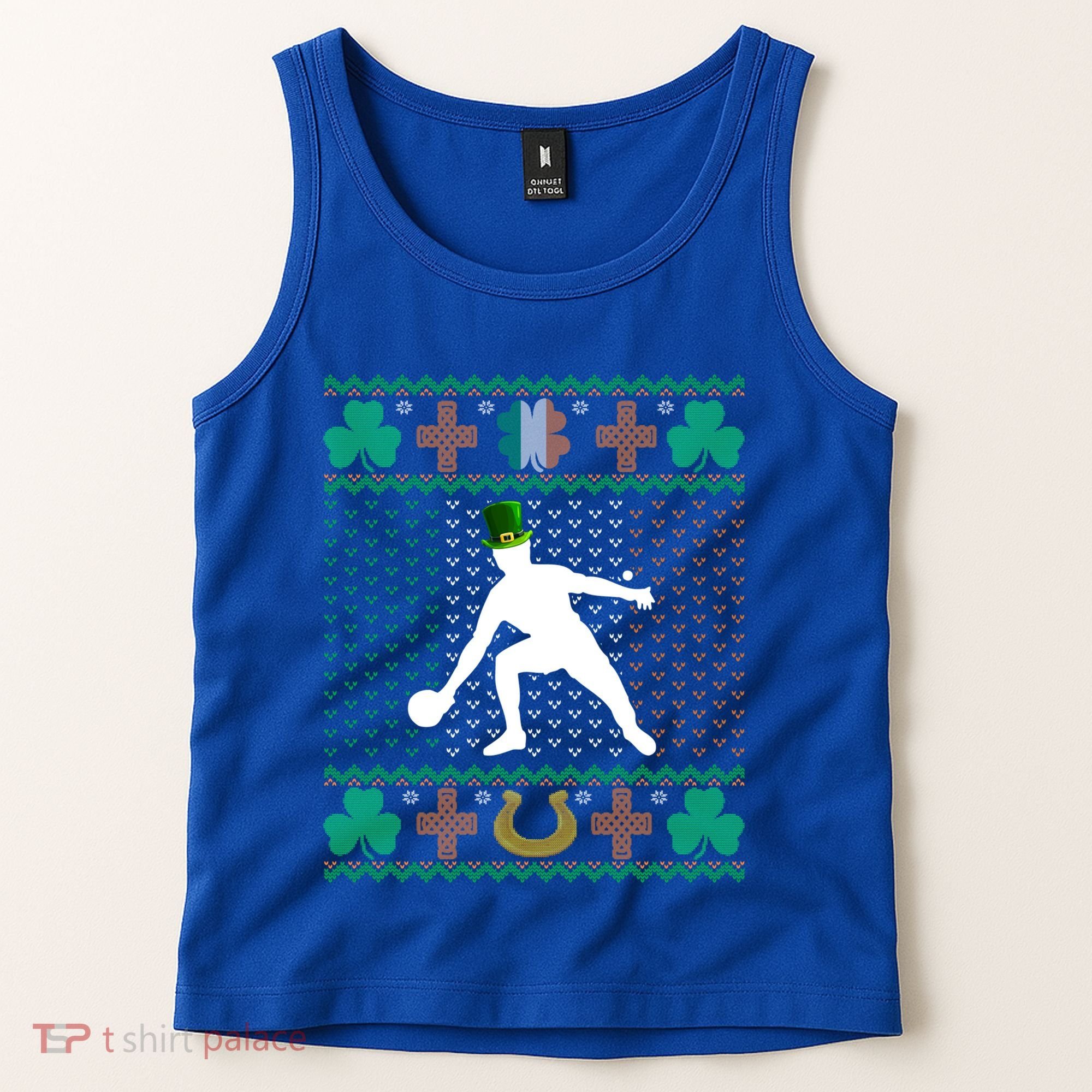 Ping Pong Player St Patrick's Day Ugly Holiday Table Tennis Meaningful Gift Tank Top