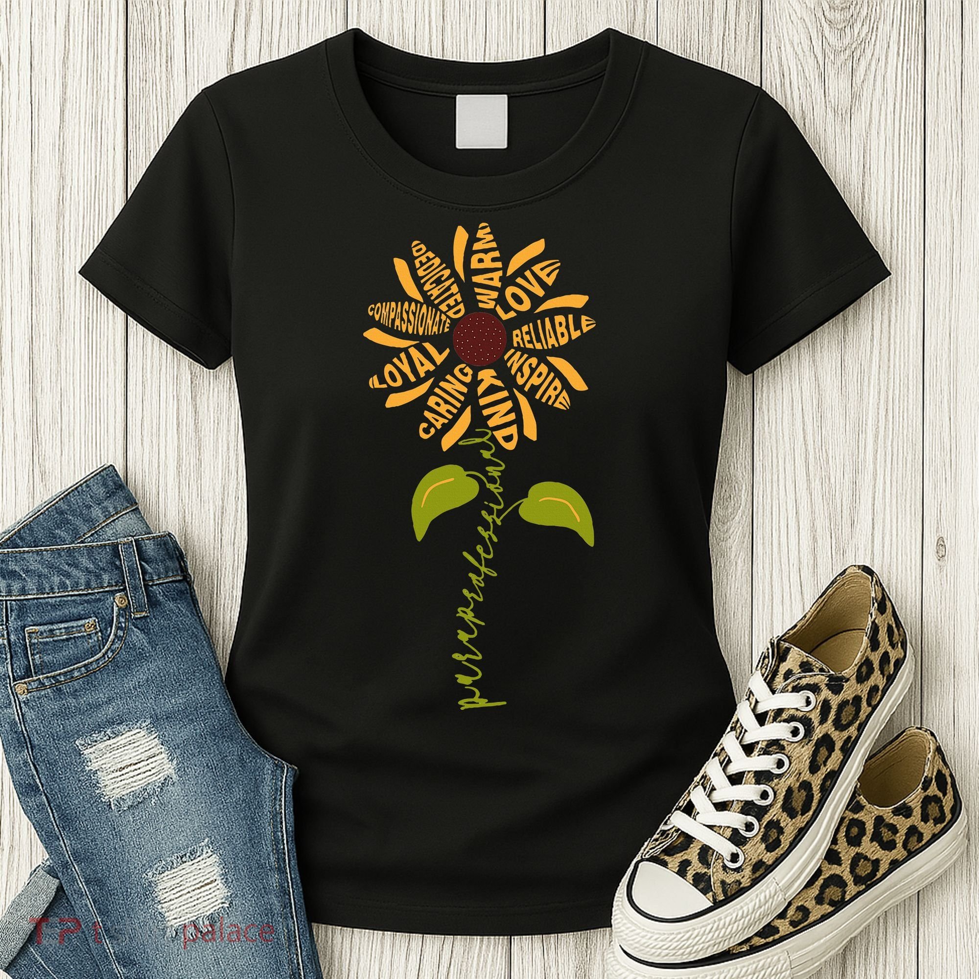 Para professional Paraeducator Teacher Sunflower Women's T-Shirt