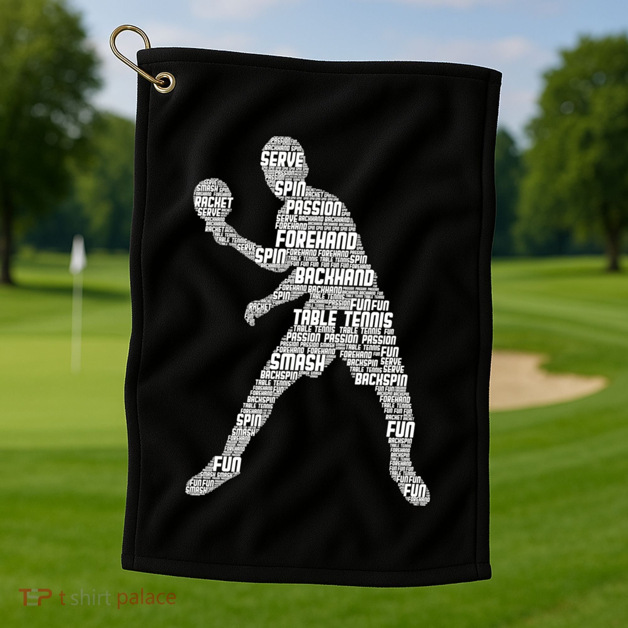 Ping Pong Player Table Tennis Cute Gift Golf Towel