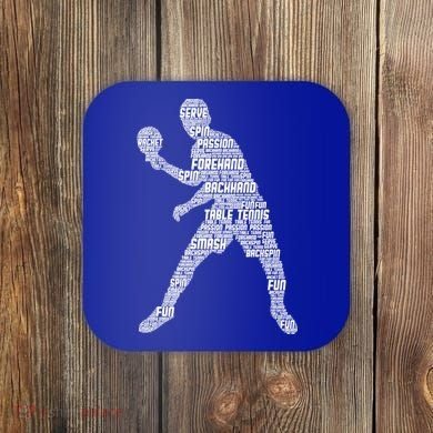 Ping Pong Player Table Tennis Cute Gift Coaster