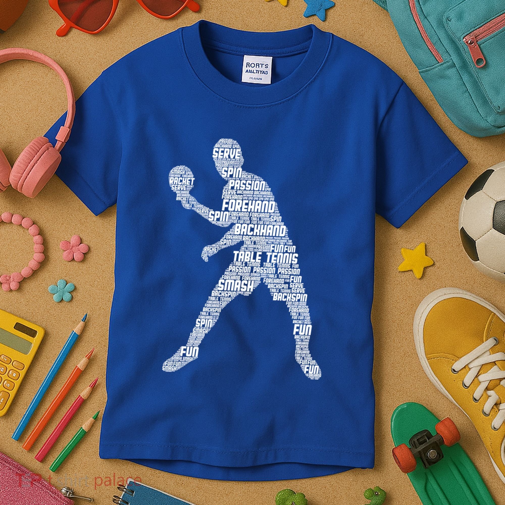 Ping Pong Player Table Tennis Cute Gift Kids T-Shirt