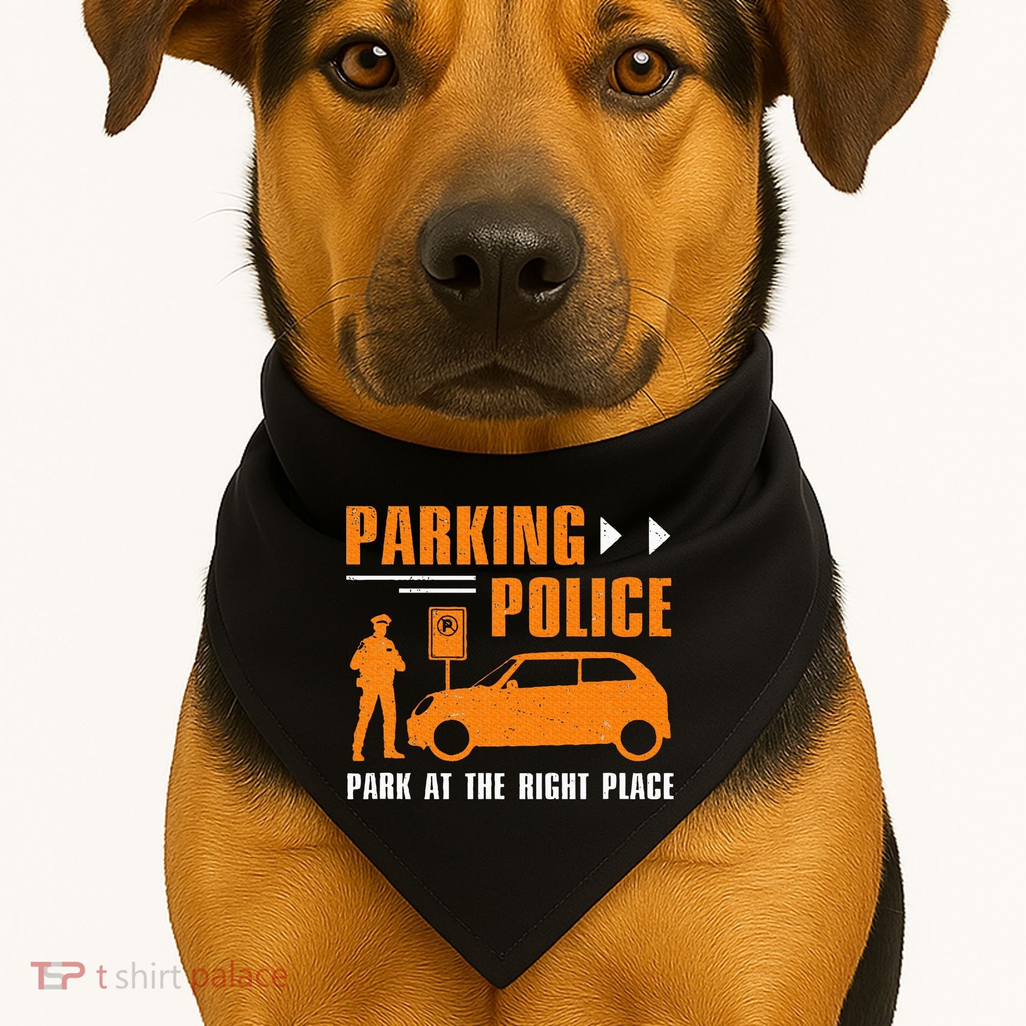 Parking Police Park At The Right Place USA-Made Doggie Bandana
