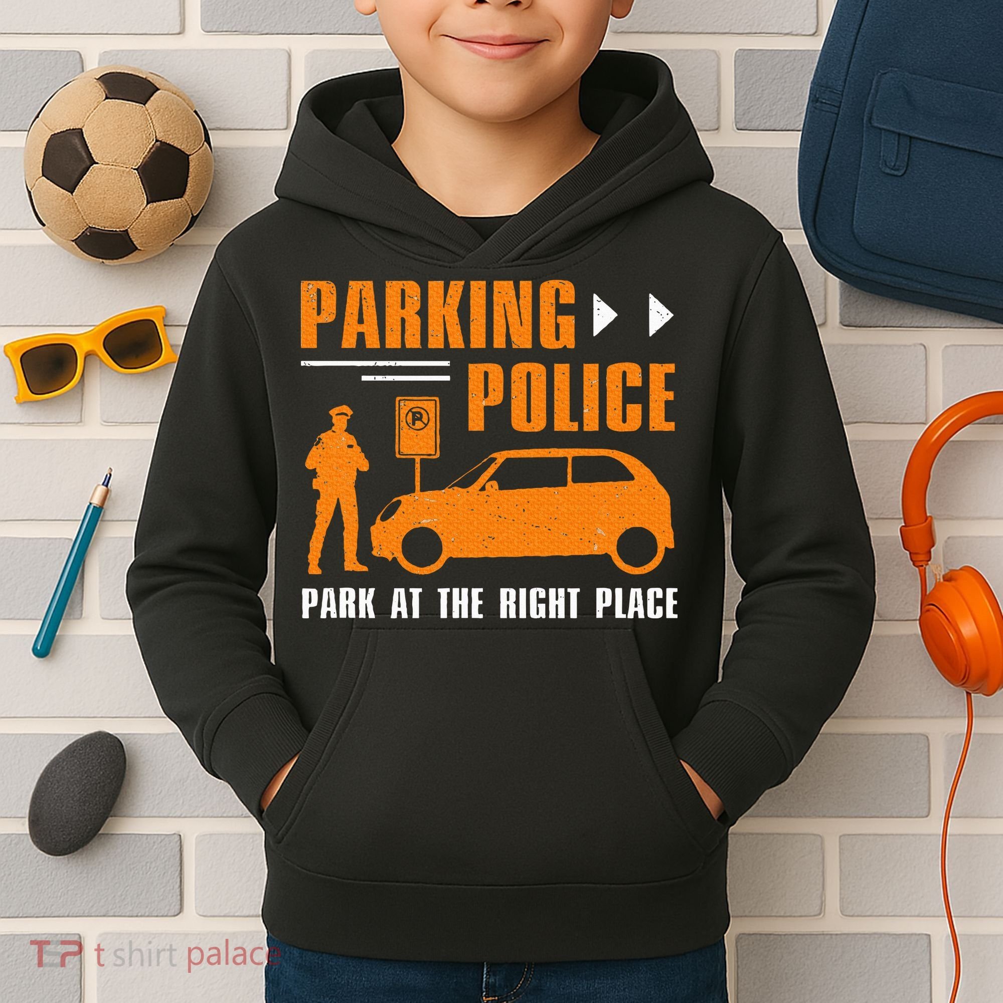 Parking Police Park At The Right Place Kids Hoodie
