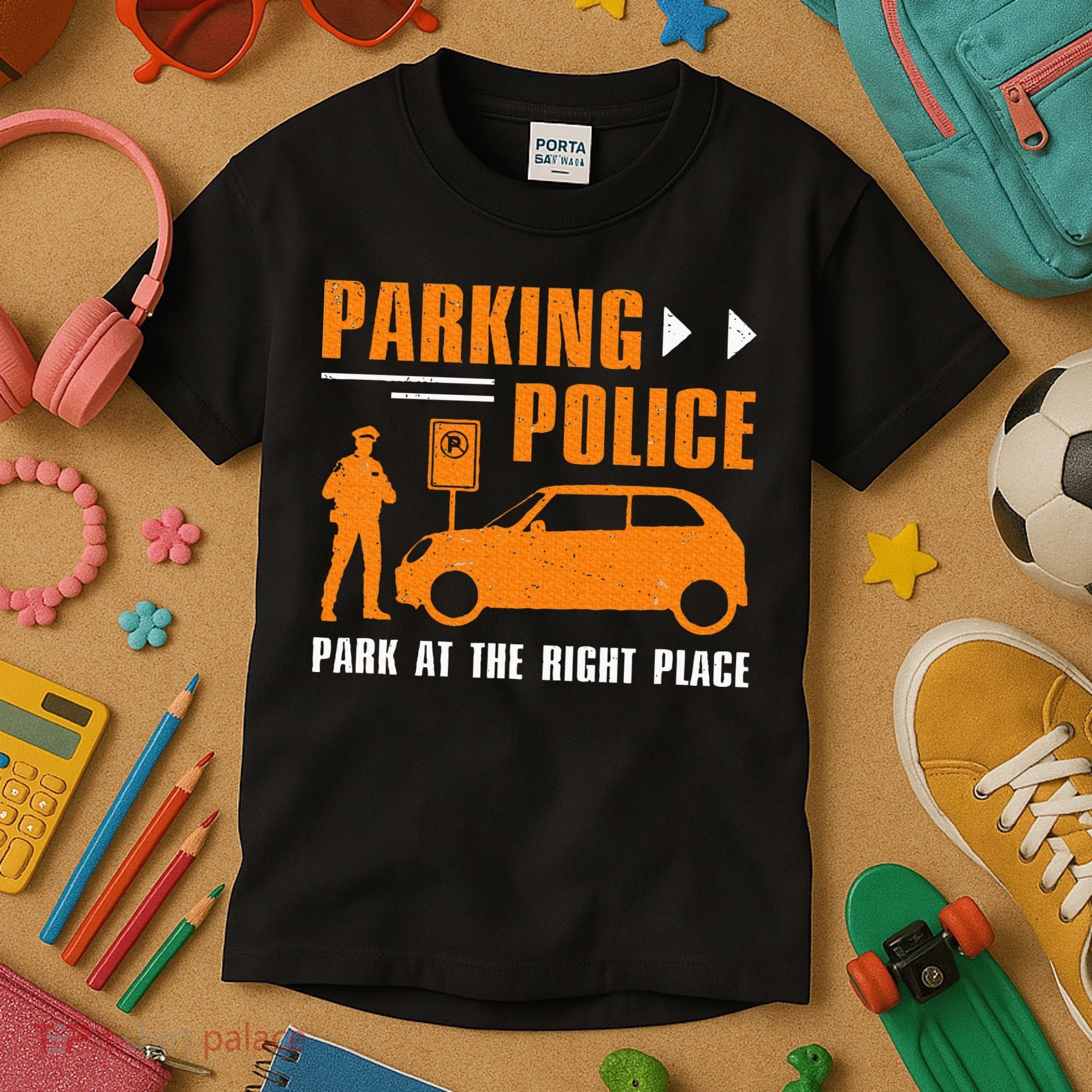 Parking Police Park At The Right Place Kids T-Shirt