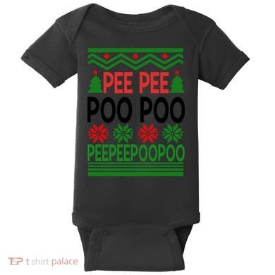 Pee Poo Poo Ugly Christmas Baby Bodysuit