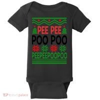 Pee Poo Poo Ugly Christmas Baby Bodysuit thumb 0